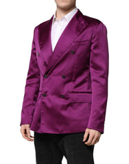 Dolce & Gabbana Purple Double Breasted Men Suit Coat Blazer -   -  Dolce & Gabbana.