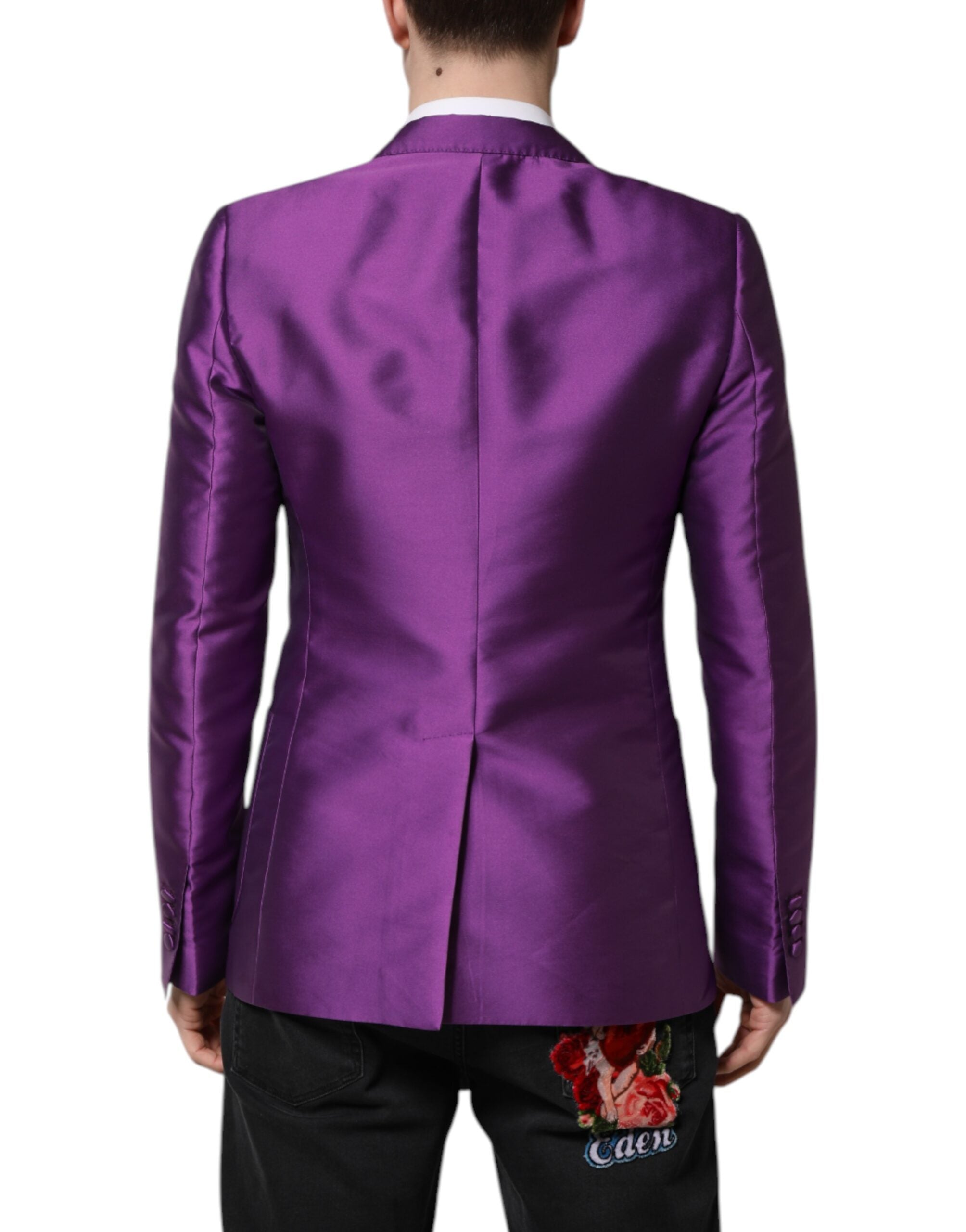 Dolce & Gabbana Purple Double Breasted Men Suit Coat Blazer -   -  Dolce & Gabbana.