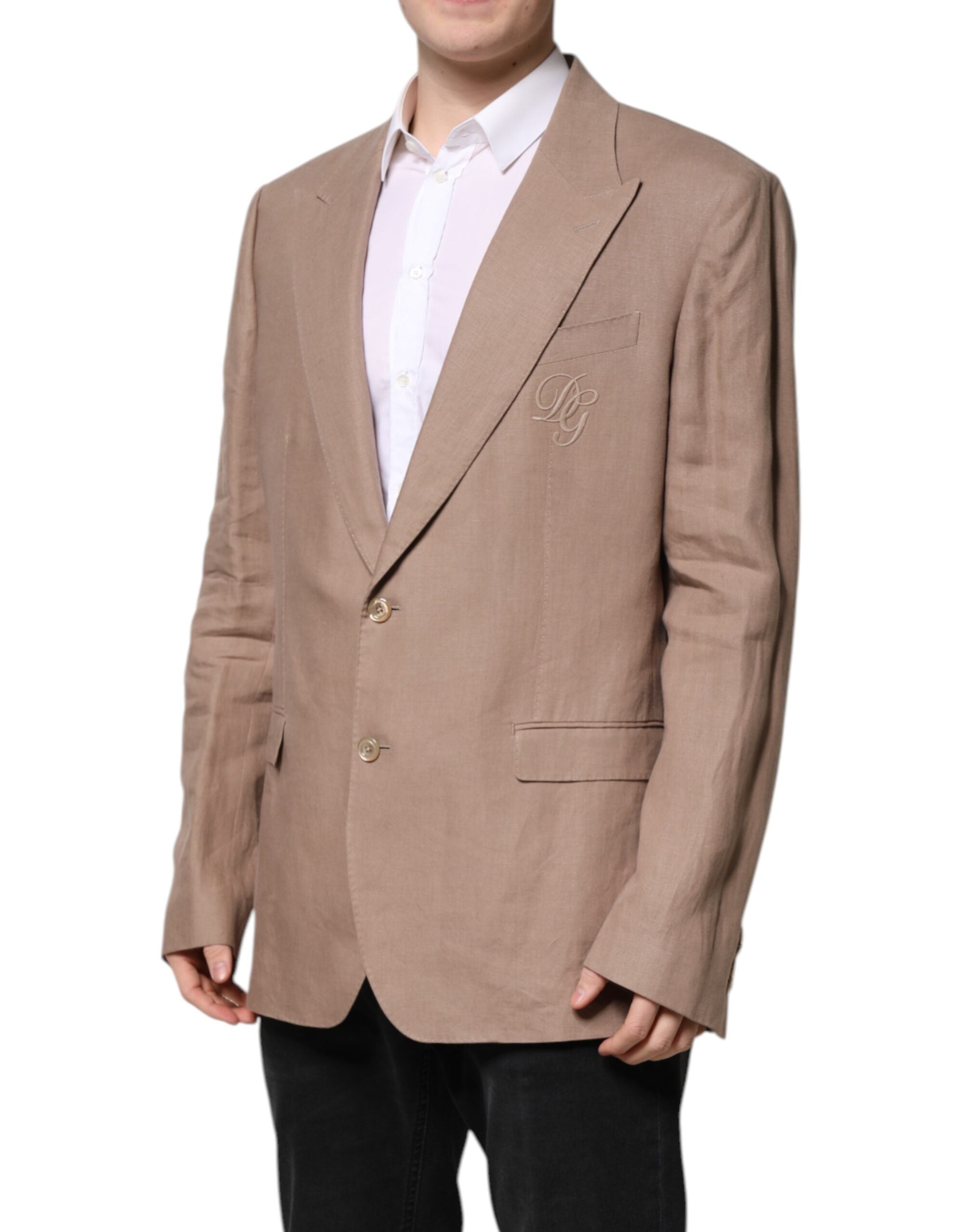 Dolce & Gabbana Beige TAORMINA Single Breasted Coat Blazer -   -  Dolce & Gabbana.