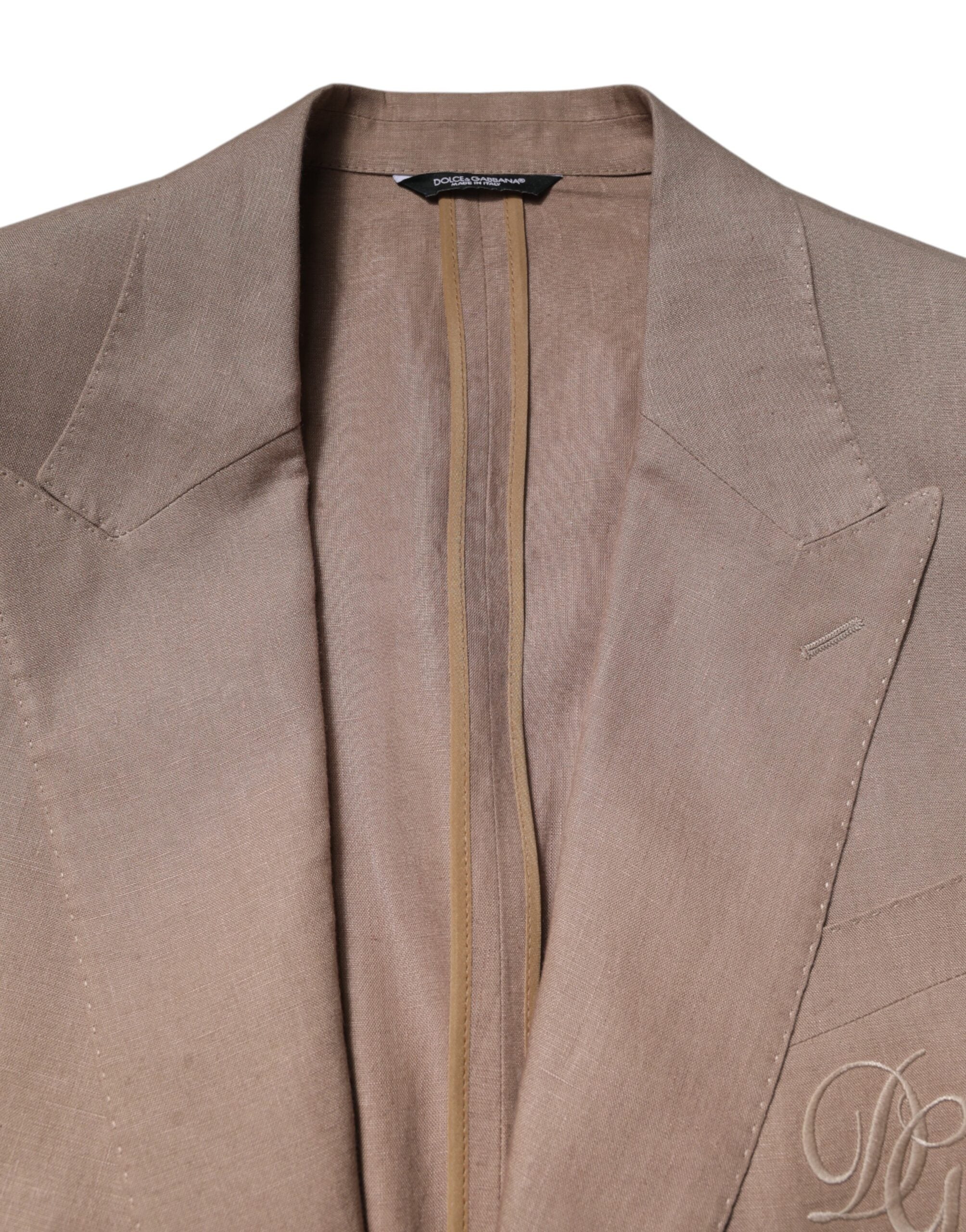 Dolce & Gabbana Beige TAORMINA Single Breasted Coat Blazer -   -  Dolce & Gabbana.