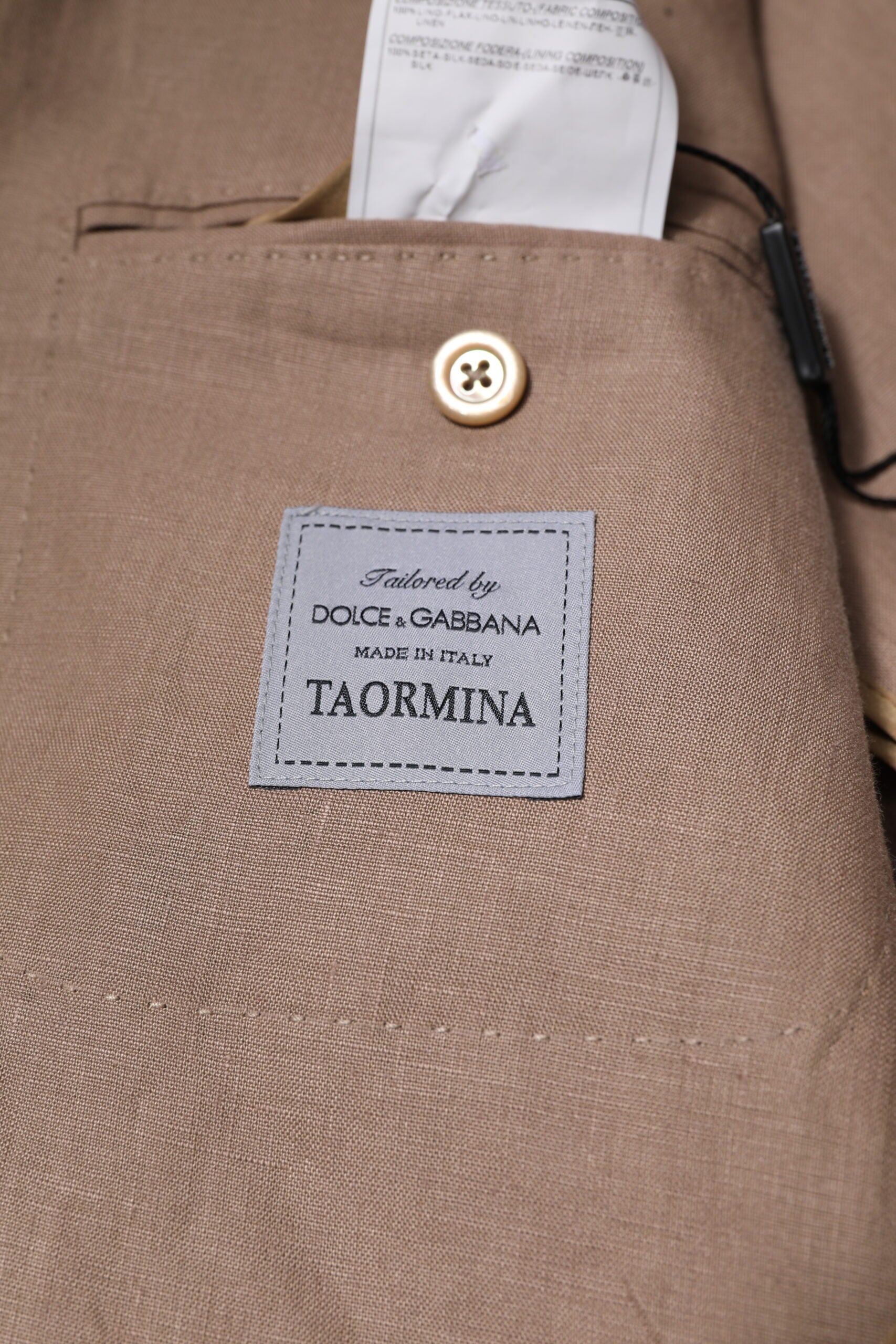 Dolce & Gabbana Beige TAORMINA Single Breasted Coat Blazer -   -  Dolce & Gabbana.