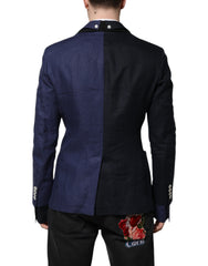 Dolce & Gabbana Navy Blue Double Breasted Suit Coat Blazer -   -  Dolce & Gabbana.