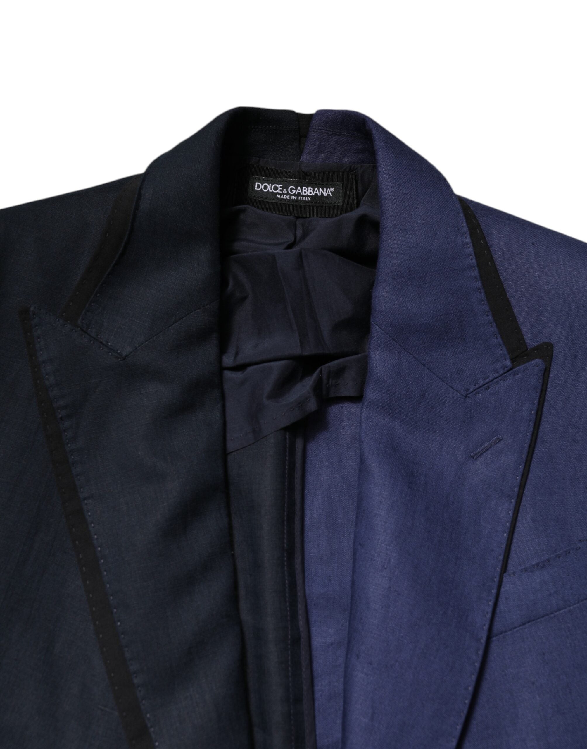 Dolce & Gabbana Navy Blue Double Breasted Suit Coat Blazer -   -  Dolce & Gabbana.