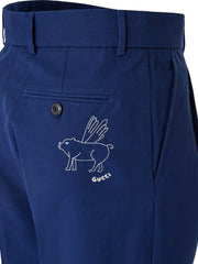 Gucci Blue Classic Cotton Pants -   -  Gucci.