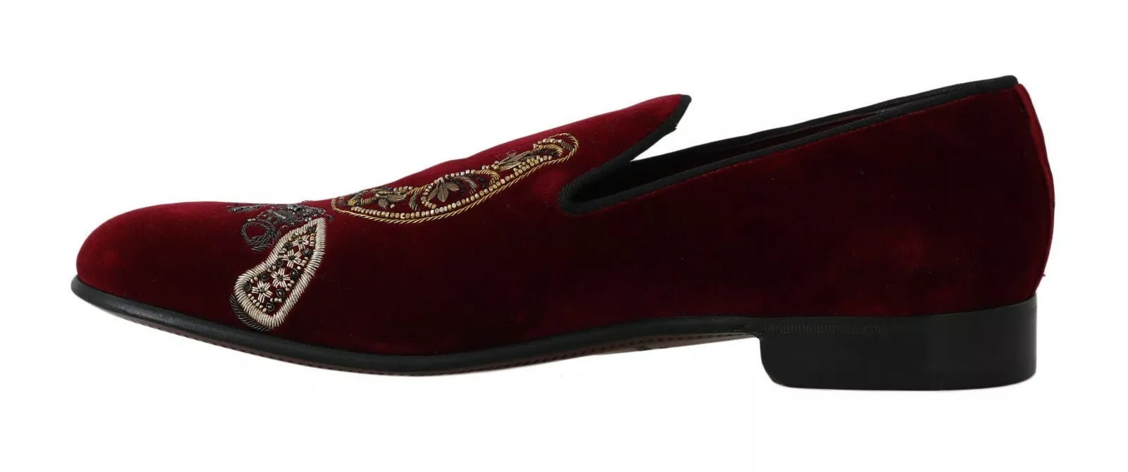 Dolce & Gabbana Bordeaux Velvet Loafers Gun Horseshoe Shoes -   -  Dolce & Gabbana.