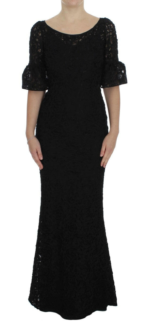 Dolce & Gabbana Black Floral Lace Long Bodycon Maxi Dress -   -  Dolce & Gabbana.