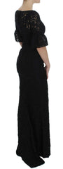 Dolce & Gabbana Black Floral Lace Long Bodycon Maxi Dress -   -  Dolce & Gabbana.