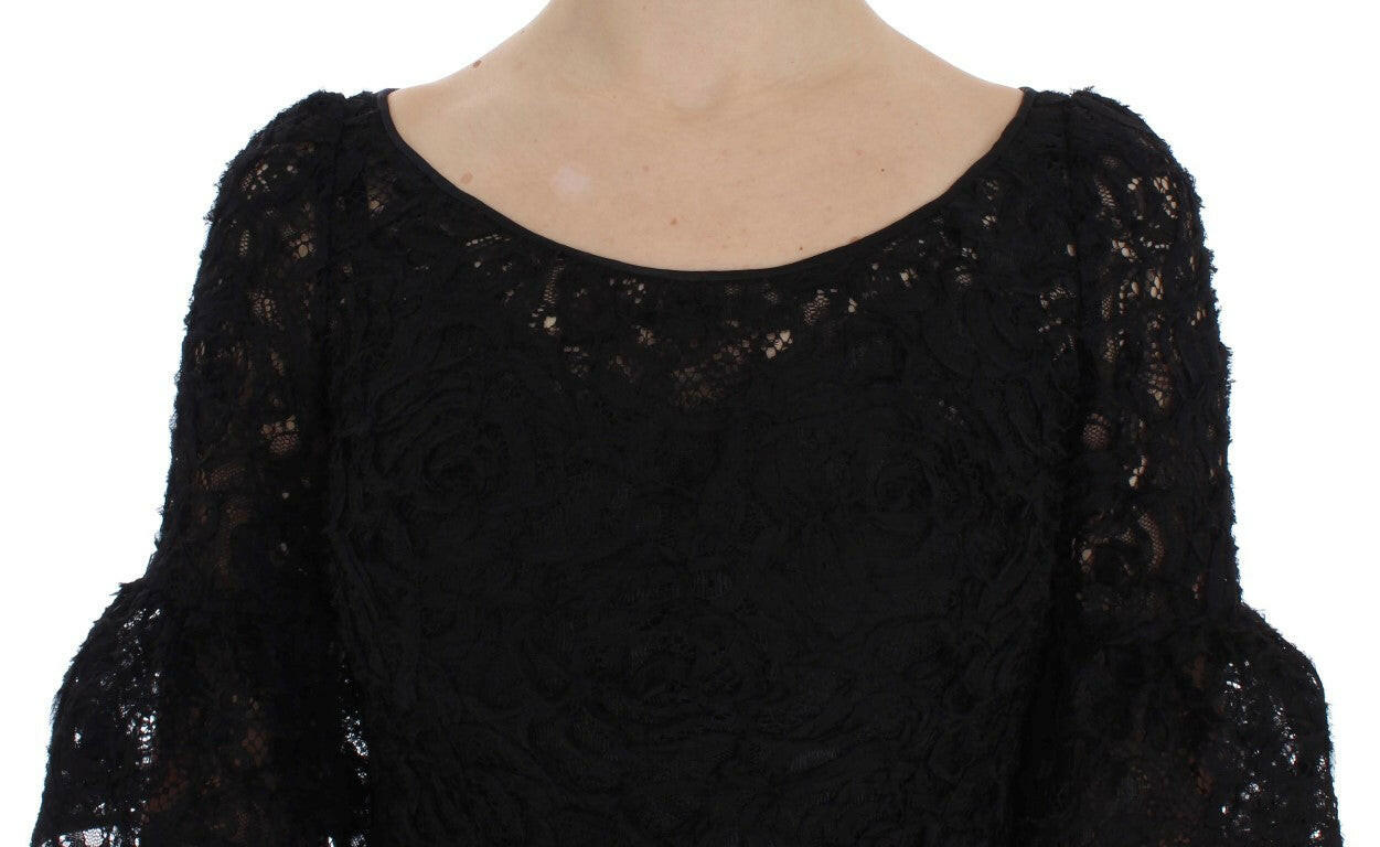 Dolce & Gabbana Black Floral Lace Long Bodycon Maxi Dress -   -  Dolce & Gabbana.