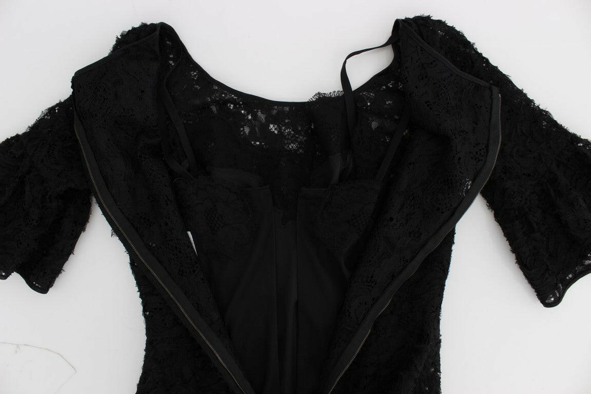 Dolce & Gabbana Black Floral Lace Long Bodycon Maxi Dress -   -  Dolce & Gabbana.