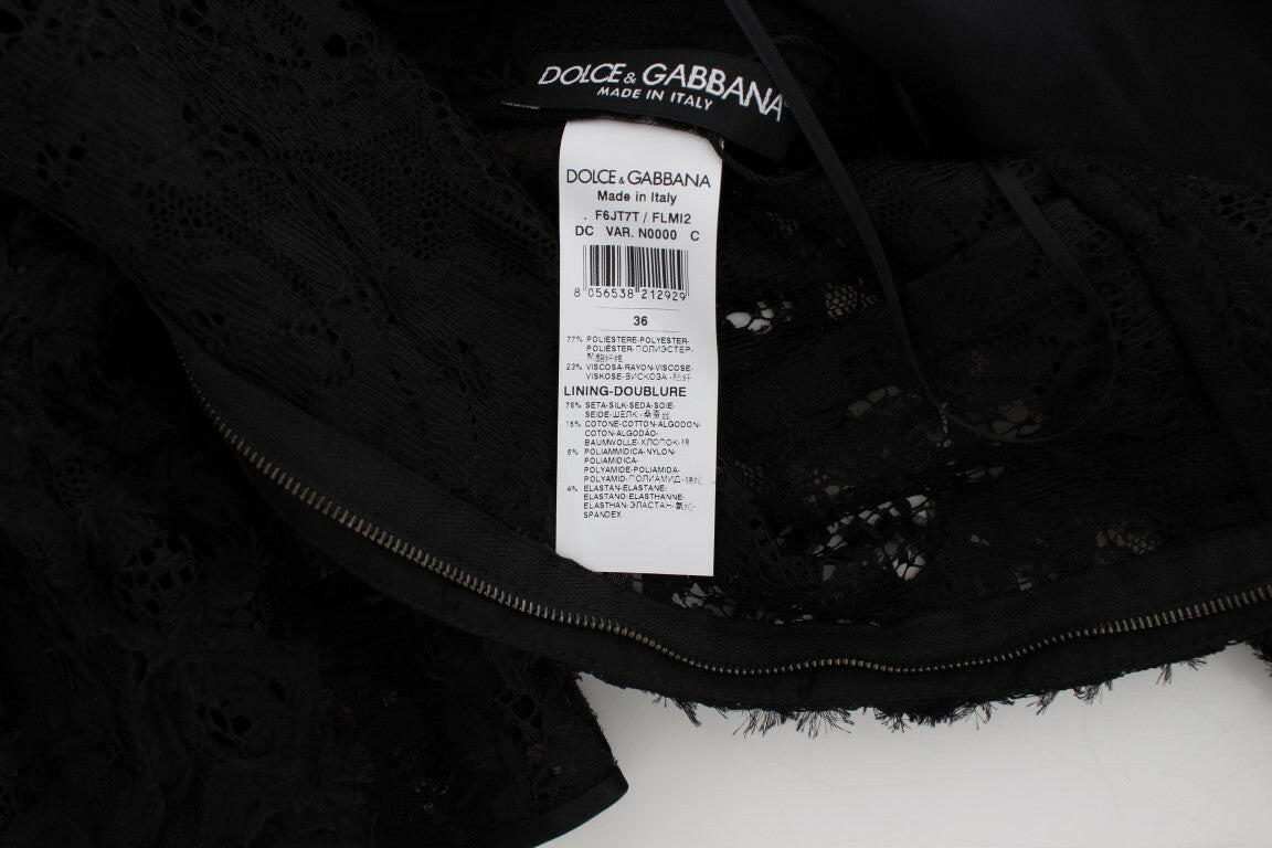Dolce & Gabbana Black Floral Lace Long Bodycon Maxi Dress -   -  Dolce & Gabbana.