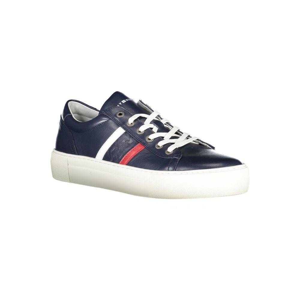 Tommy Hilfiger Blue Leather Men Sneaker -   -  Tommy Hilfiger.