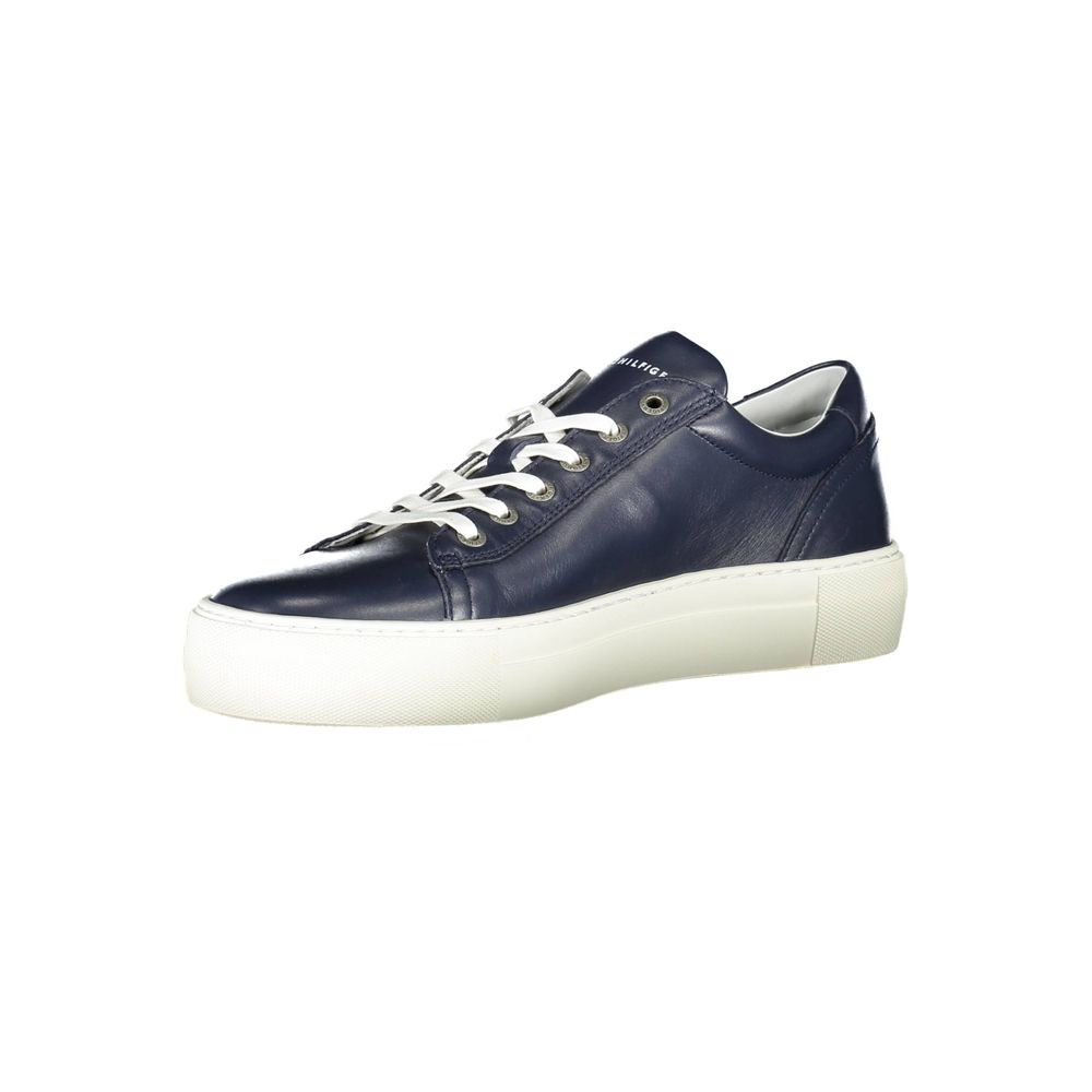 Tommy Hilfiger Blue Leather Men Sneaker -   -  Tommy Hilfiger.