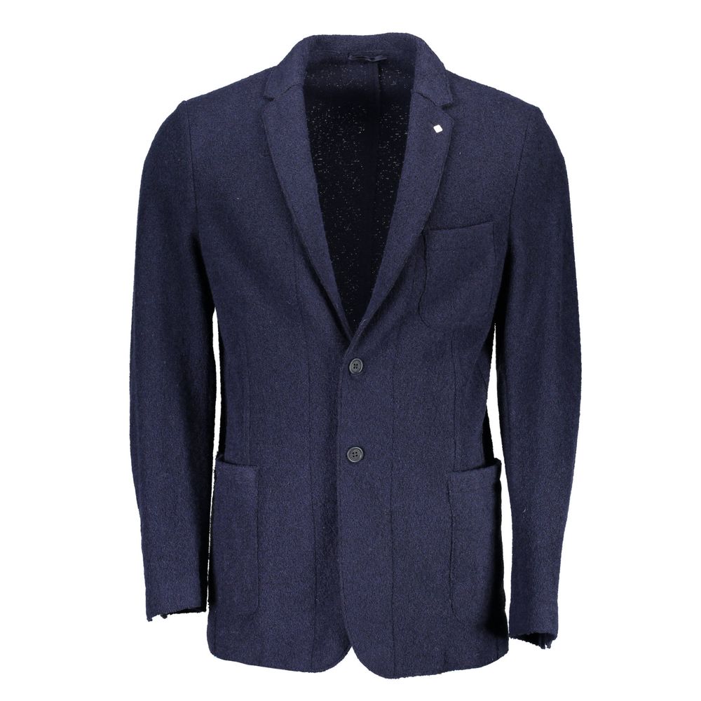 Gant Blue Wool Men Jacket -   -  Gant.