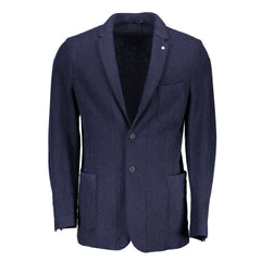 Gant Blue Wool Men Jacket -   -  Gant.
