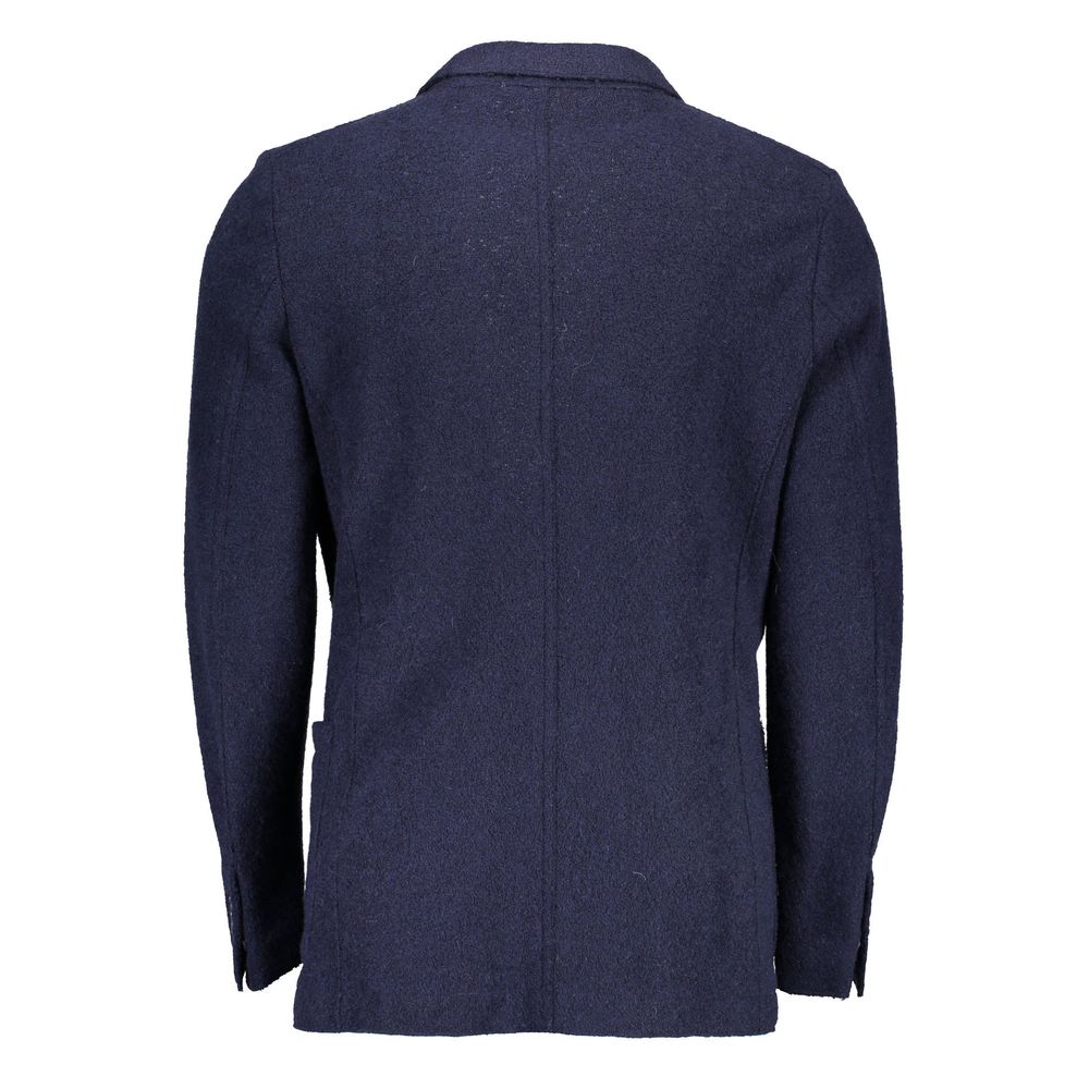 Gant Blue Wool Men Jacket -   -  Gant.
