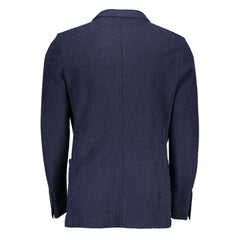 Gant Blue Wool Men Jacket -   -  Gant.