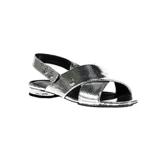 Calvin Klein Silver Leather Women Sandal -   -  Calvin Klein.