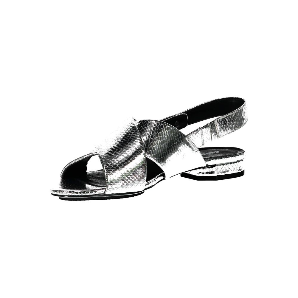 Calvin Klein Silver Leather Women Sandal -   -  Calvin Klein.