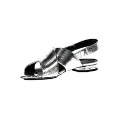 Calvin Klein Silver Leather Women Sandal -   -  Calvin Klein.
