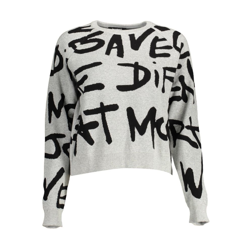 Desigual Gray Cotton Women Sweater -   -  Desigual.