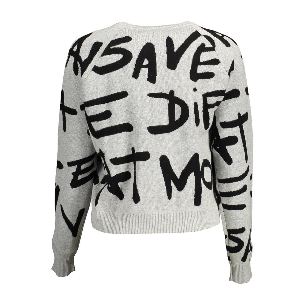 Desigual Gray Cotton Women Sweater -   -  Desigual.