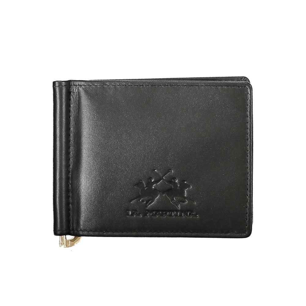 La Martina Black Leather Men Wallet -  Wallets for Men -  La Martina.