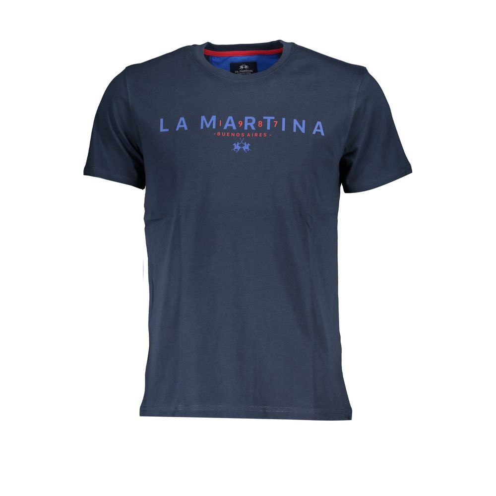 La Martina Elegant Blue Crew Neck Cotton Tee -   -  La Martina.