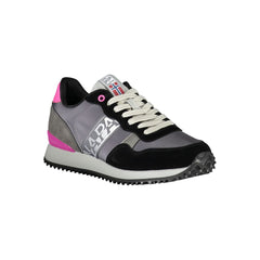 Napapijri Chic Gray Contrast Lace-Up Sneakers -   -  Napapijri.