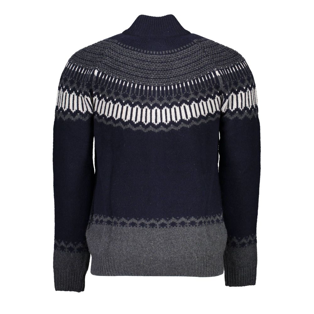 Gant Elegant Long Sleeve Zip Cardigan in Blue -   -  Gant.