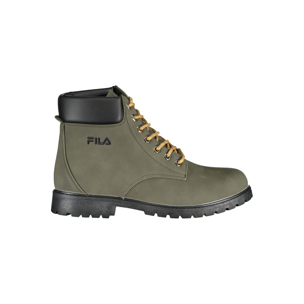 Fila Chic Green Laced Boots with Contrast Embroidery -   -  Fila.