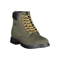 Fila Chic Green Laced Boots with Contrast Embroidery -   -  Fila.