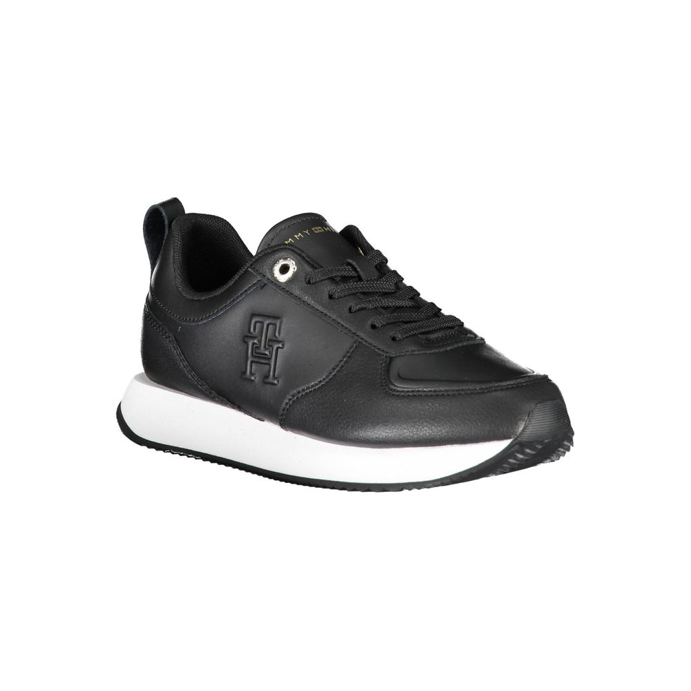 Tommy Hilfiger Black Leather Women Sneaker -   -  Tommy Hilfiger.