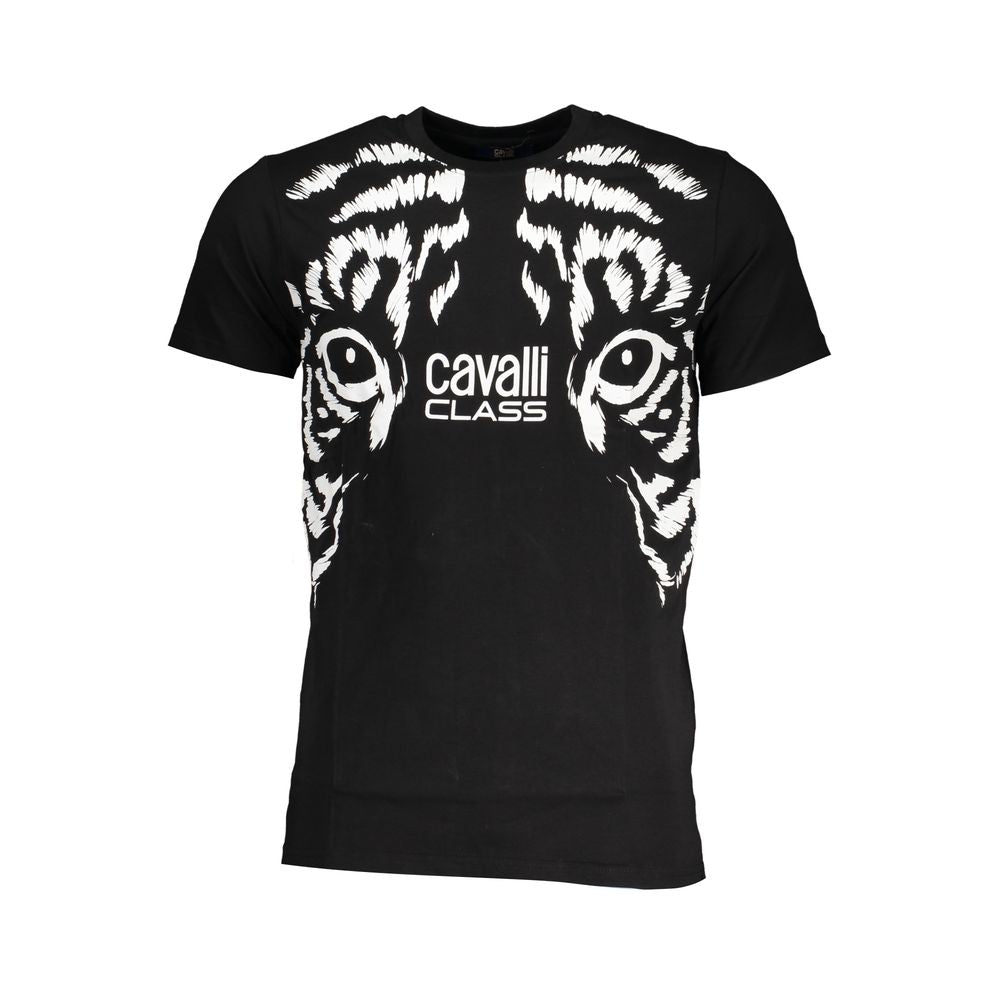 Cavalli Class Black Cotton T-Shirt -   -  Cavalli Class.