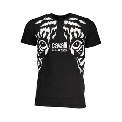 Cavalli Class Black Cotton T-Shirt -   -  Cavalli Class.