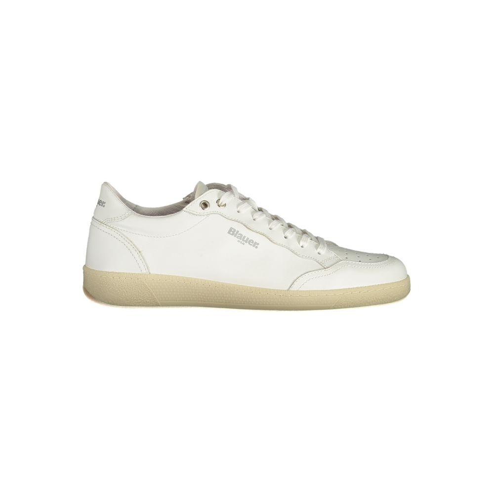 Blauer White Leather Men Sneaker -   -  Blauer.