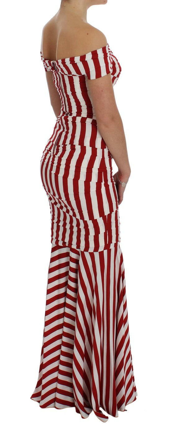 Dolce & Gabbana Red White Silk Stretch Dress -   -  Dolce & Gabbana.