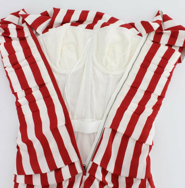 Dolce & Gabbana Red White Silk Stretch Dress -   -  Dolce & Gabbana.