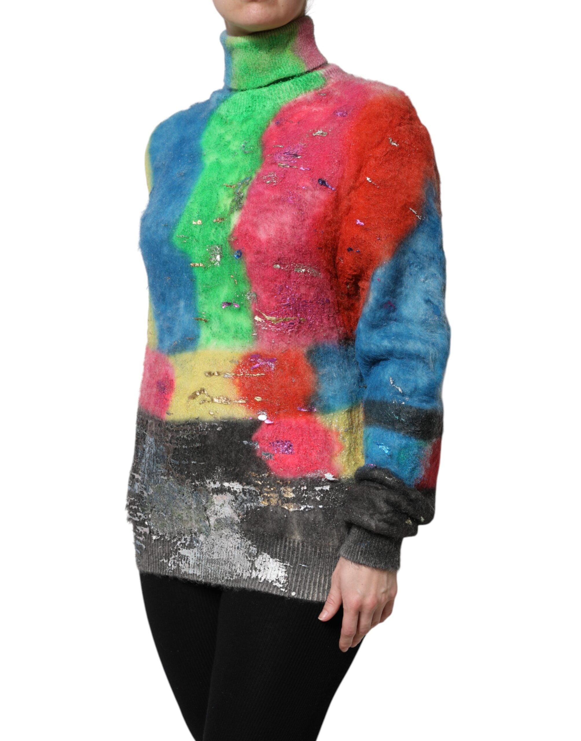 Dolce & Gabbana Multicolor Mohair Turtleneck Pullover Sweater -   -  Dolce & Gabbana.