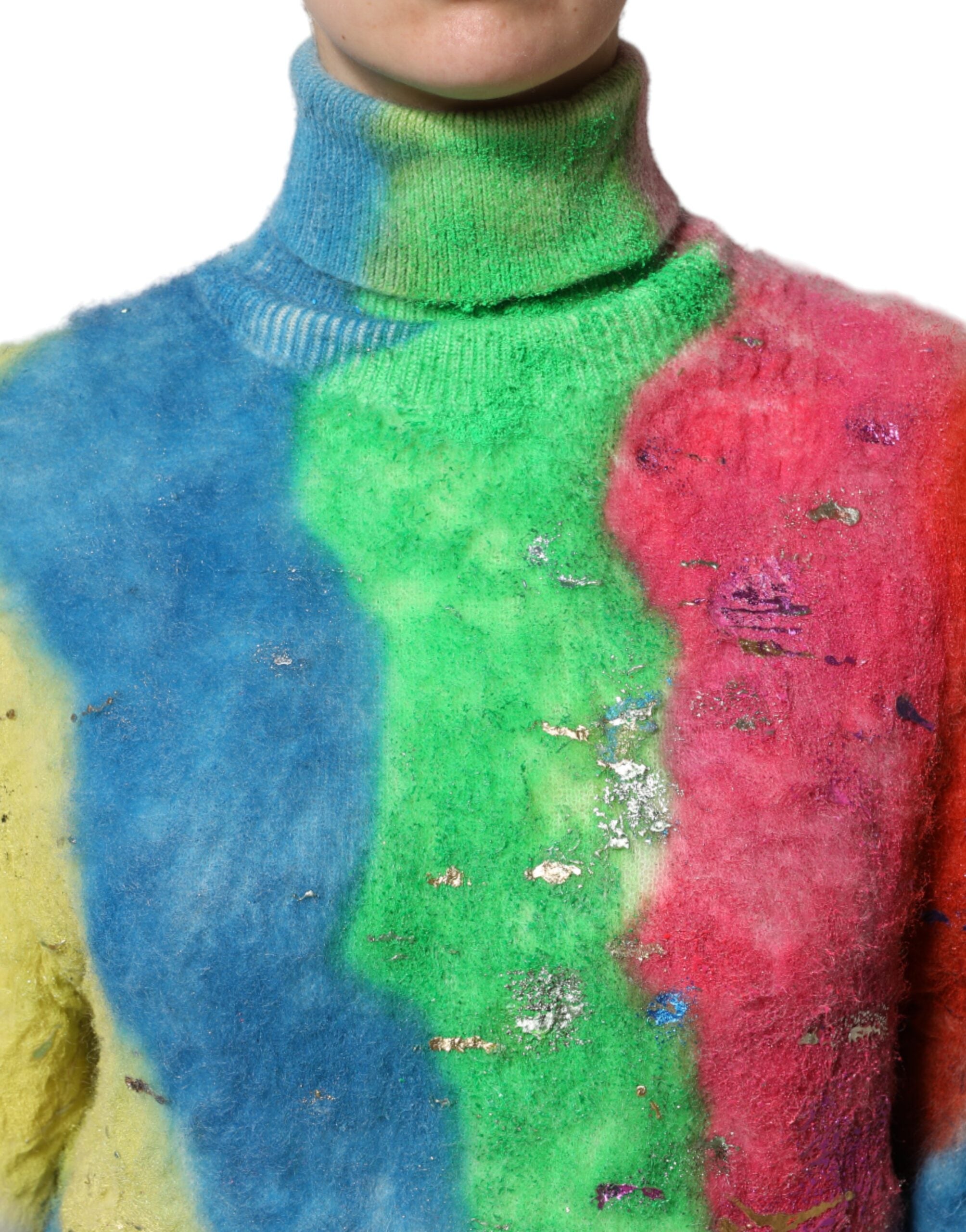 Dolce & Gabbana Multicolor Mohair Turtleneck Pullover Sweater -   -  Dolce & Gabbana.