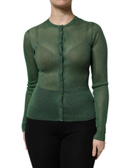 Dolce & Gabbana Green Polyester Long Sleeves Cardigan Sweater -   -  Dolce & Gabbana.