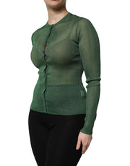 Dolce & Gabbana Green Polyester Long Sleeves Cardigan Sweater -   -  Dolce & Gabbana.