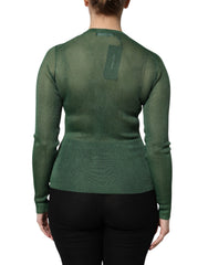 Dolce & Gabbana Green Polyester Long Sleeves Cardigan Sweater -   -  Dolce & Gabbana.