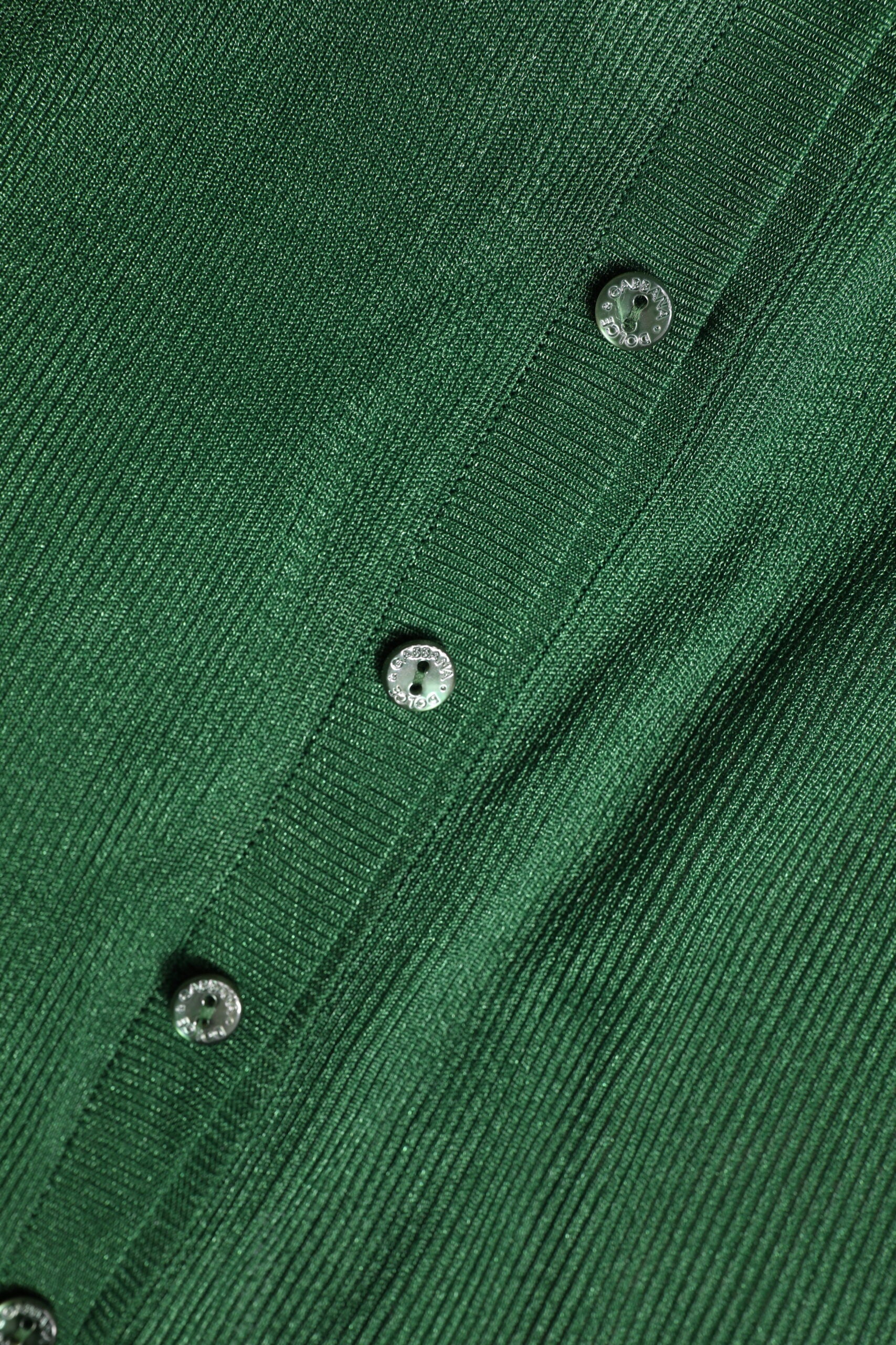 Dolce & Gabbana Green Polyester Long Sleeves Cardigan Sweater -   -  Dolce & Gabbana.