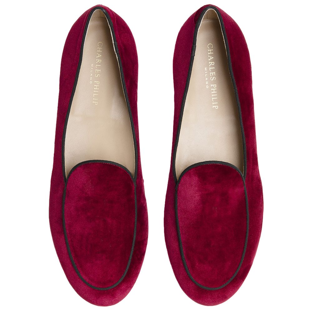 Charles Philip Red Velvet Loafer -   -  Charles Philip.