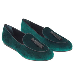 Charles Philip Green Velvet Loafer -   -  Charles Philip.
