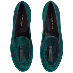 Charles Philip Green Velvet Loafer -   -  Charles Philip.