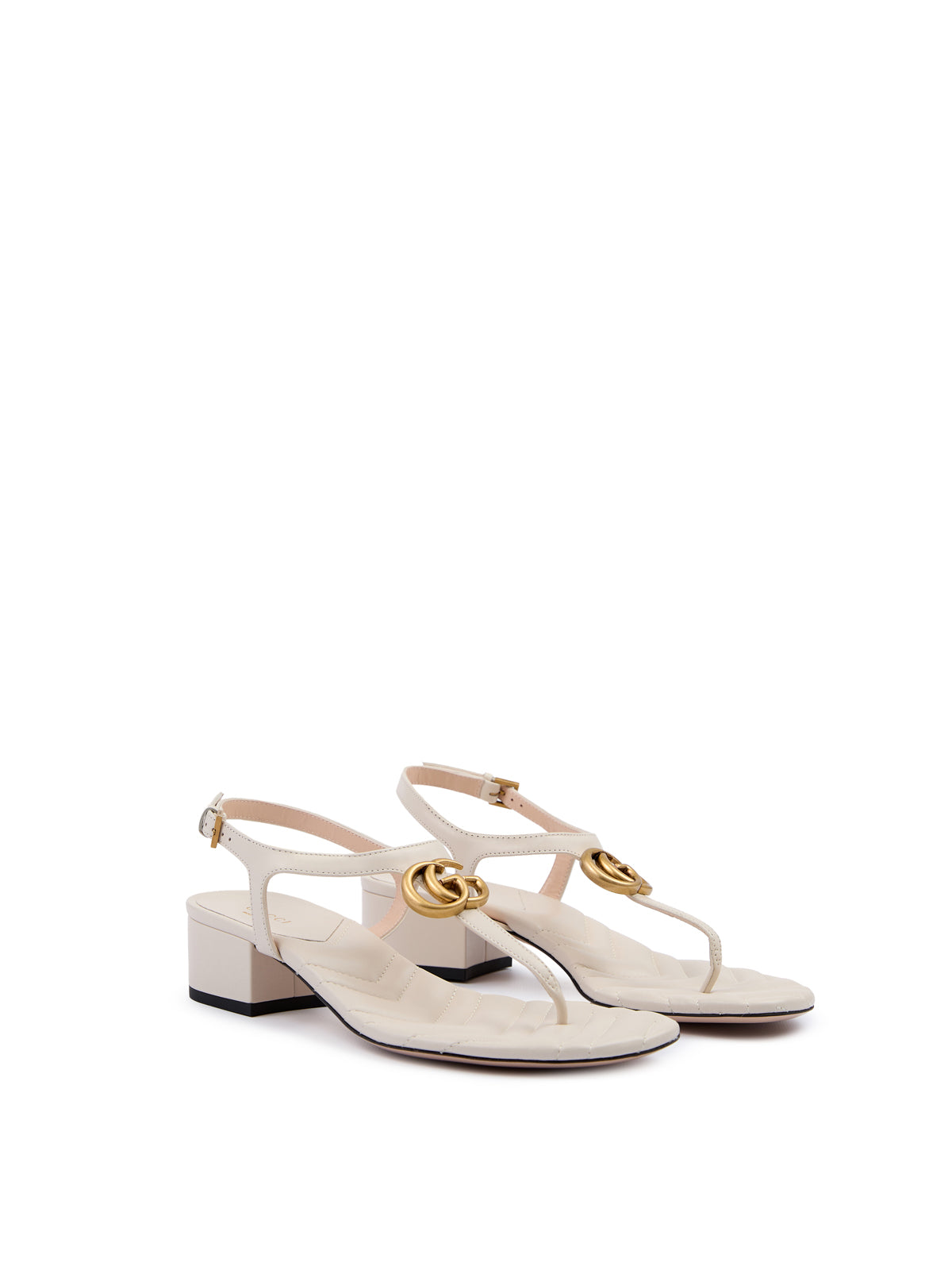 Gucci Mystic White Nappa Charlotte Leather Sandals -   -  Gucci.