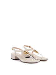 Gucci Mystic White Nappa Charlotte Leather Sandals -   -  Gucci.