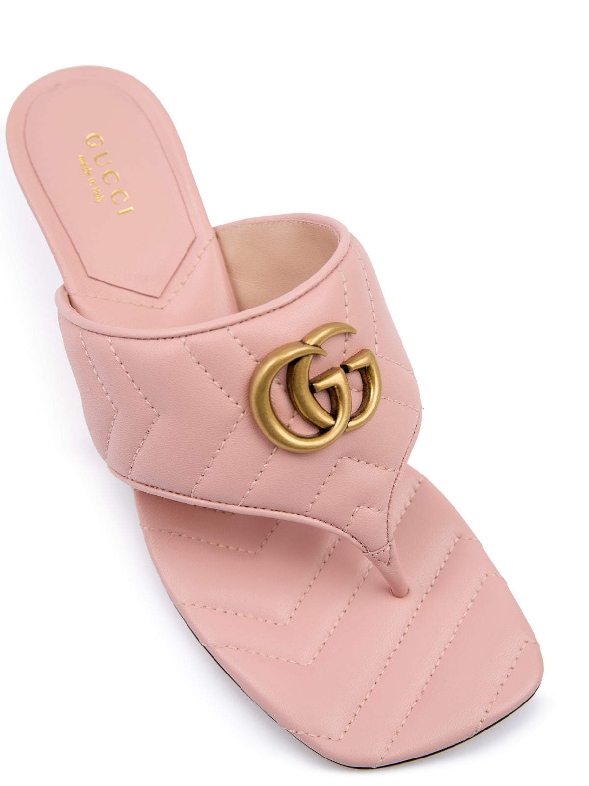 Gucci Mystic Pink Nappa Charlotte Leather Sandals -   -  Gucci.