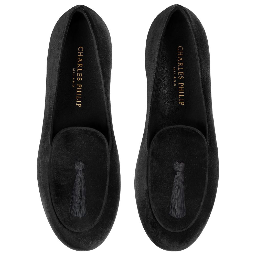 Charles Philip Black Velvet Loafer -   -  Charles Philip.
